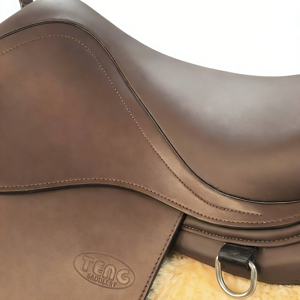 TENG Durable Lightweight Leather Riding Saddles, Comfortable English Horse Saddle for Equestrian Training, Show Events & Daily Riding