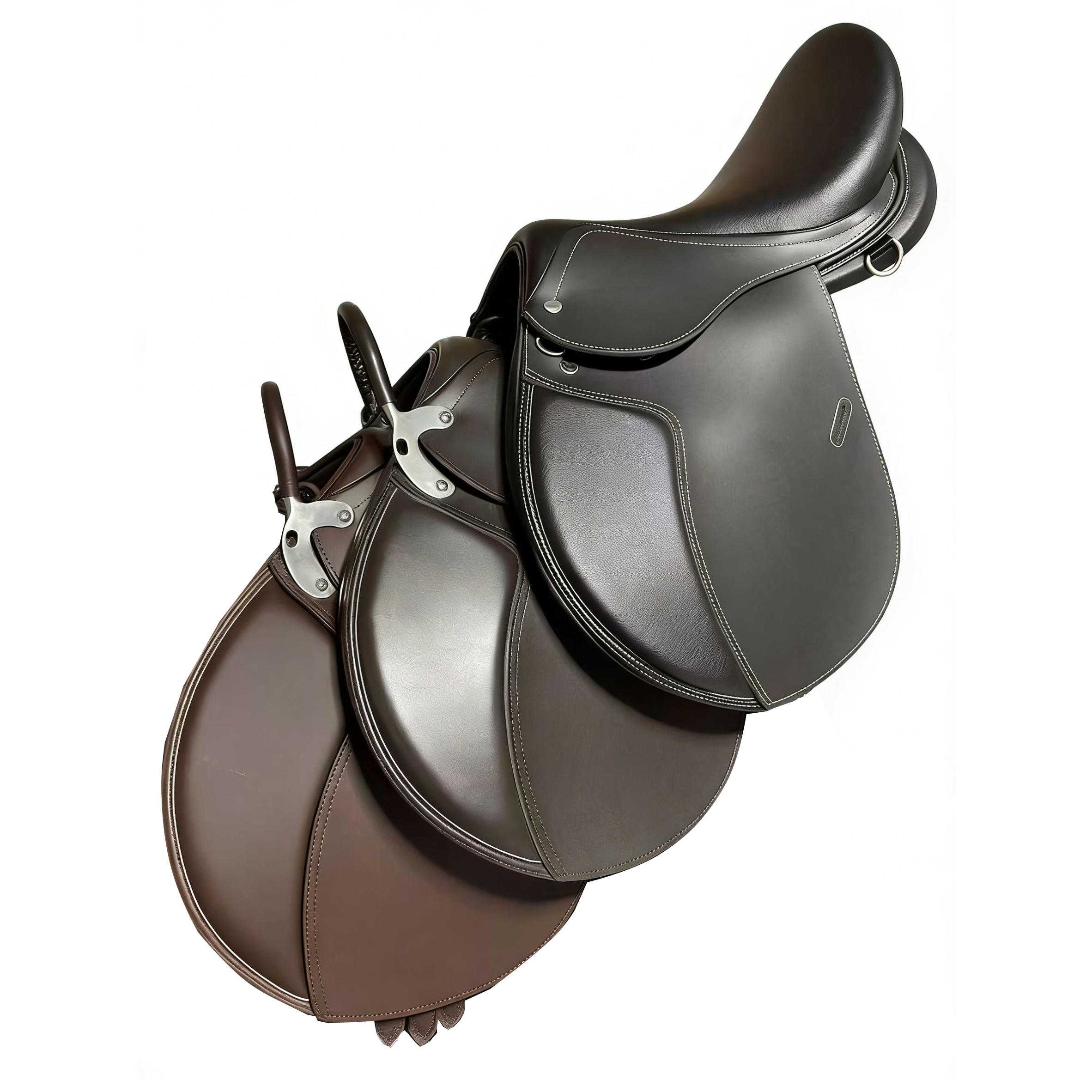 TENG Durable Lightweight Leather Riding Saddles, Comfortable English Horse Saddle for Equestrian Training, Show Events & Daily Riding