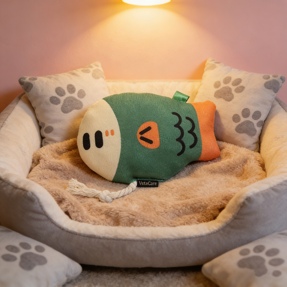 VetaCare Durable Fish Shape Pet toys with Squeakers, Interactive Squeaky Dog Toy for Puppy Small Medium Large Dogs, Chew & Play Toy for Indoor Outdoor Use