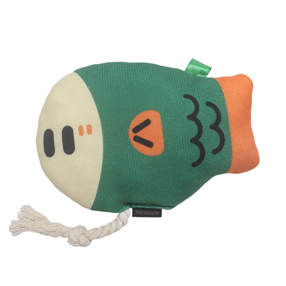 VetaCare Durable Fish Shape Pet toys with Squeakers, Interactive Squeaky Dog Toy for Puppy Small Medium Large Dogs, Chew & Play Toy for Indoor Outdoor Use