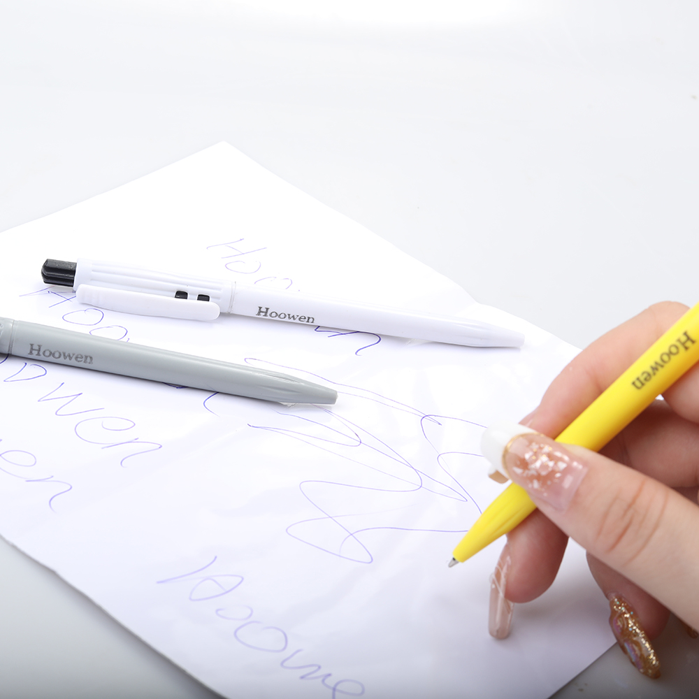 Hoowen Ball point pen, press type oil pen, blue refill, student specific ball point pen