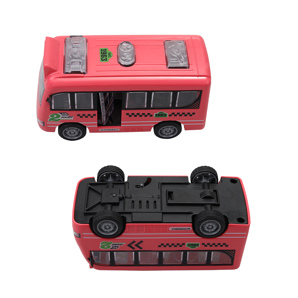 Likiq Children's toy car inertia toy car simulation fall-resistant bus can open the door.